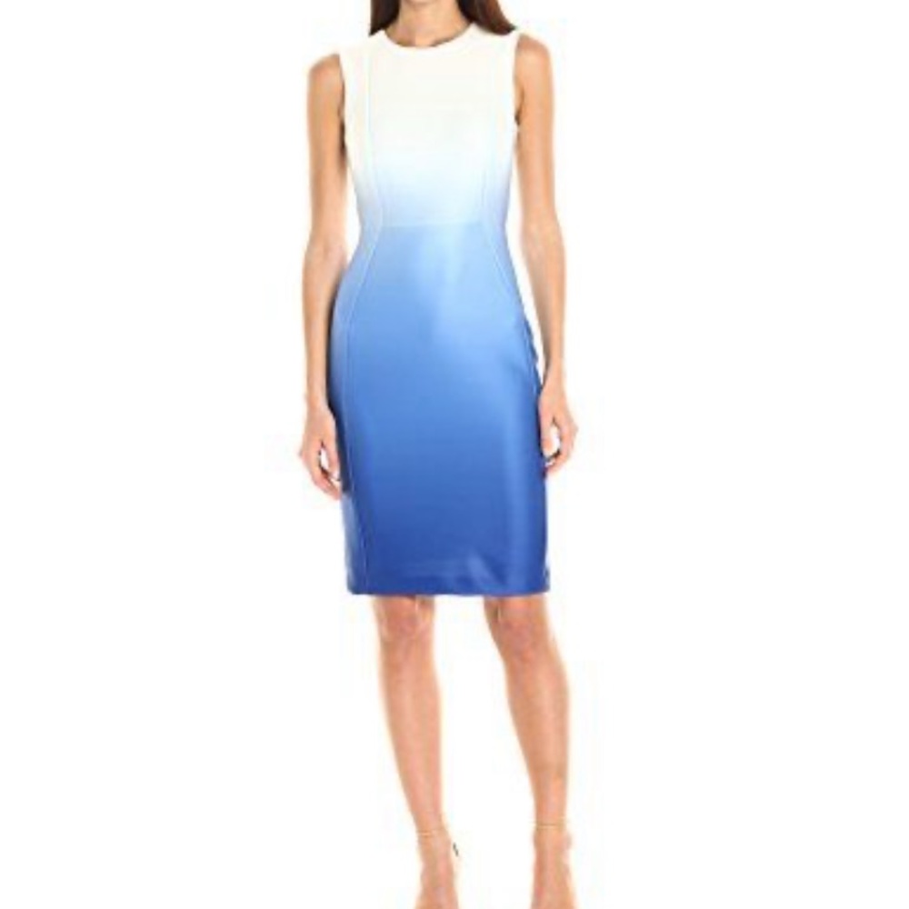 Blue ombré Calvin Klein sheath dress